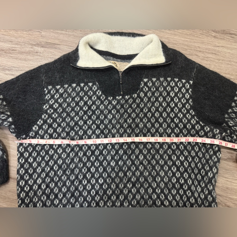 Vik Wool Icelandic Wool Sweater  Nordic Zip Neck Made in Iceland - Picture 10 of 12